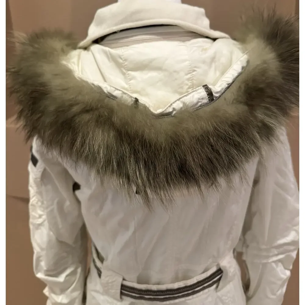 Sportalm Women’s Jacket Beige Green Model Genuine Fur Size 38